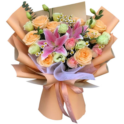 遂宁11朵玫瑰桔梗百合,陪你每个季节